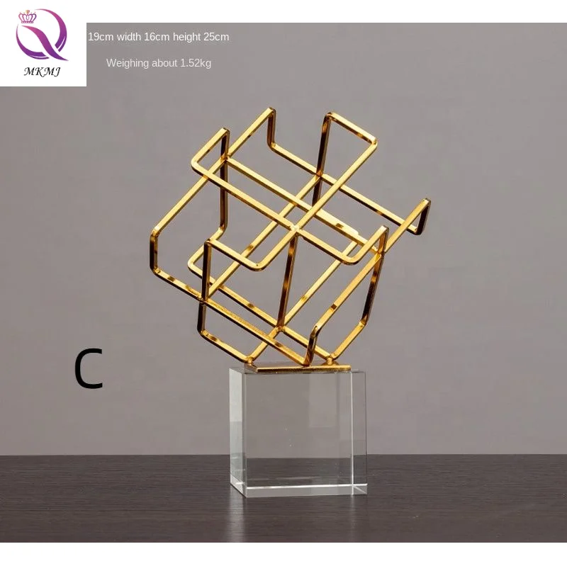 Modern luxury home decoration European style home decor pieces in metal desktop accessories for home