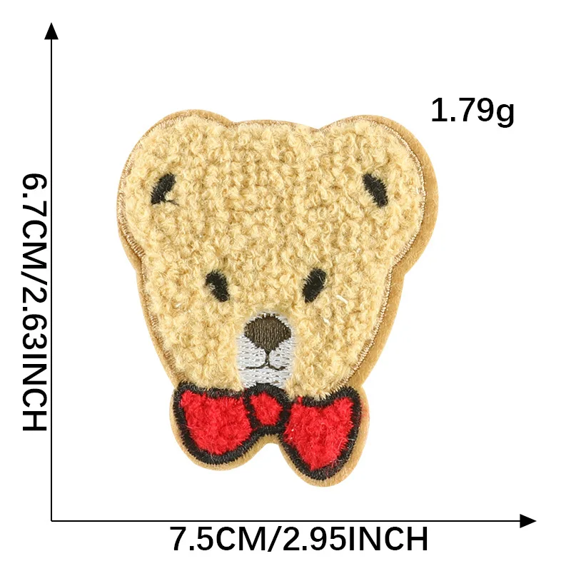 Без клея Симпатичные нашивки в форме динозавра тигра медведя виде животных синели для детской одежды