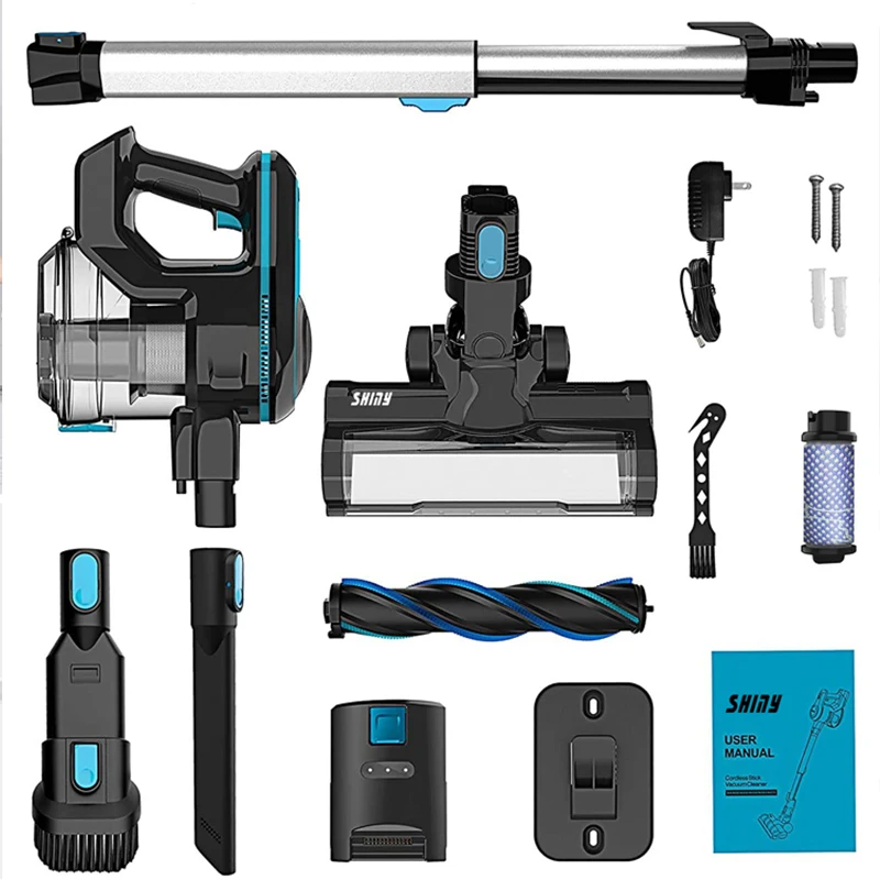 Shiny XL-619A Smart Appliances Dry Type 130W DC Motor Battery Detachable  Wireless Household Handheld Vacuum Cleaner