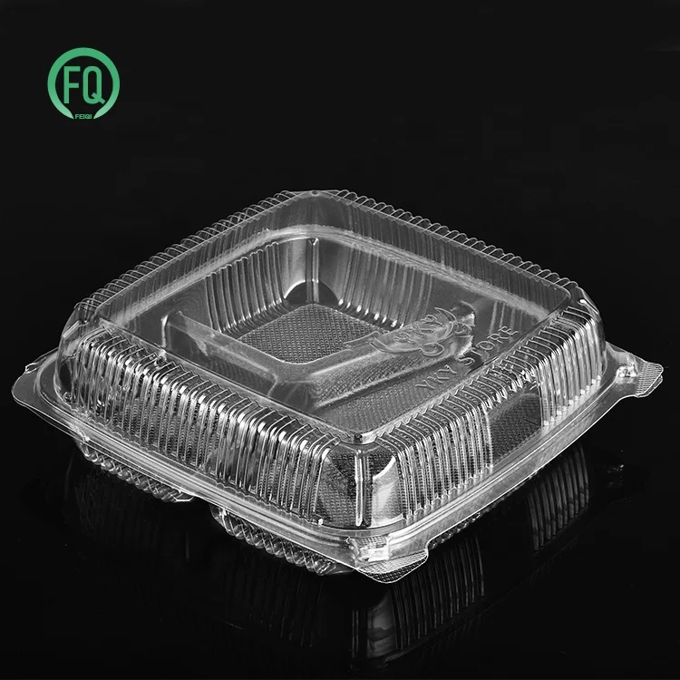 Manufacture Transparent Blister Fruit Box Packaging Clamshell BOPS Disposable Plastic Fast Food Takeaway Container