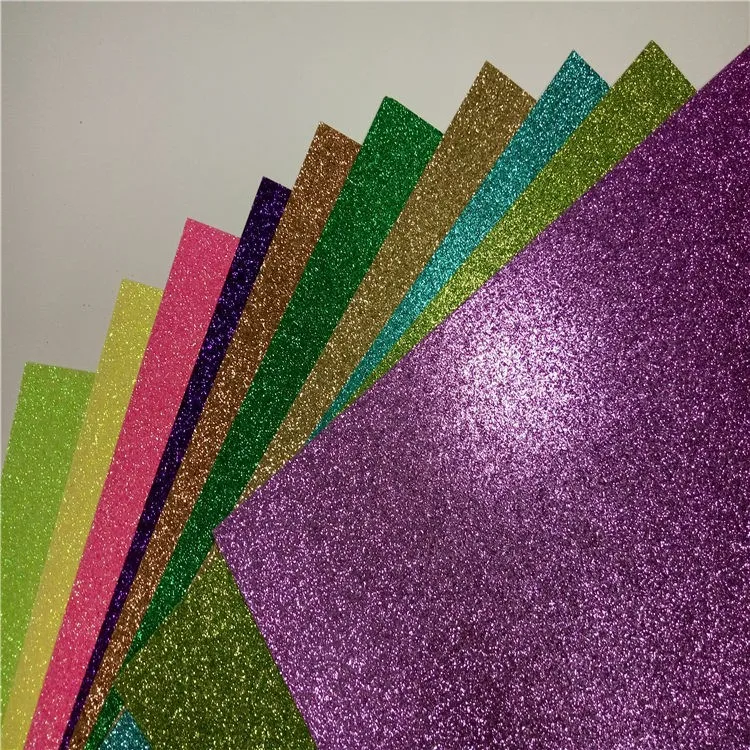 Wholesale Colorful Glitter Cardstock Glitter Paper Crafts Sheet For DIY Wrapping Print Christmas Decoration