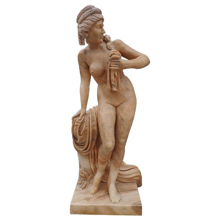 Nice Hand Carving Garden Decoration Bathing Woman Natural Stone Sculpture