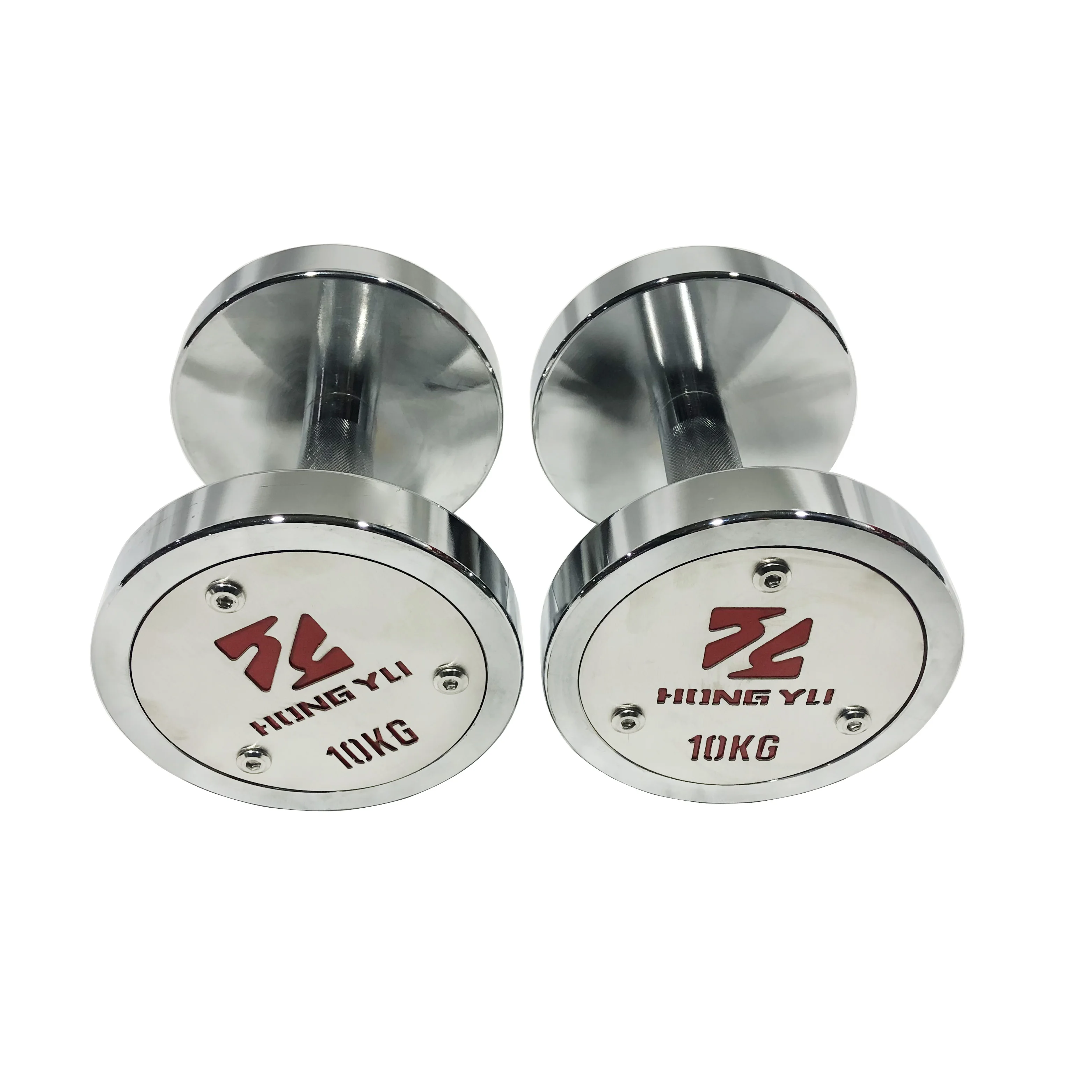 High Quality Gym Fitness Equipment 2.5KG To 100KG Dumbbell Custom Logo Stainless Chrome Steel Mancuernas Lbs Rotating Grips