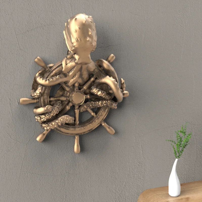 Wholesale Hot Quality Assurance wall hanging decor art custom resin Wall Mounted Animal Head big octopus wall Mounted