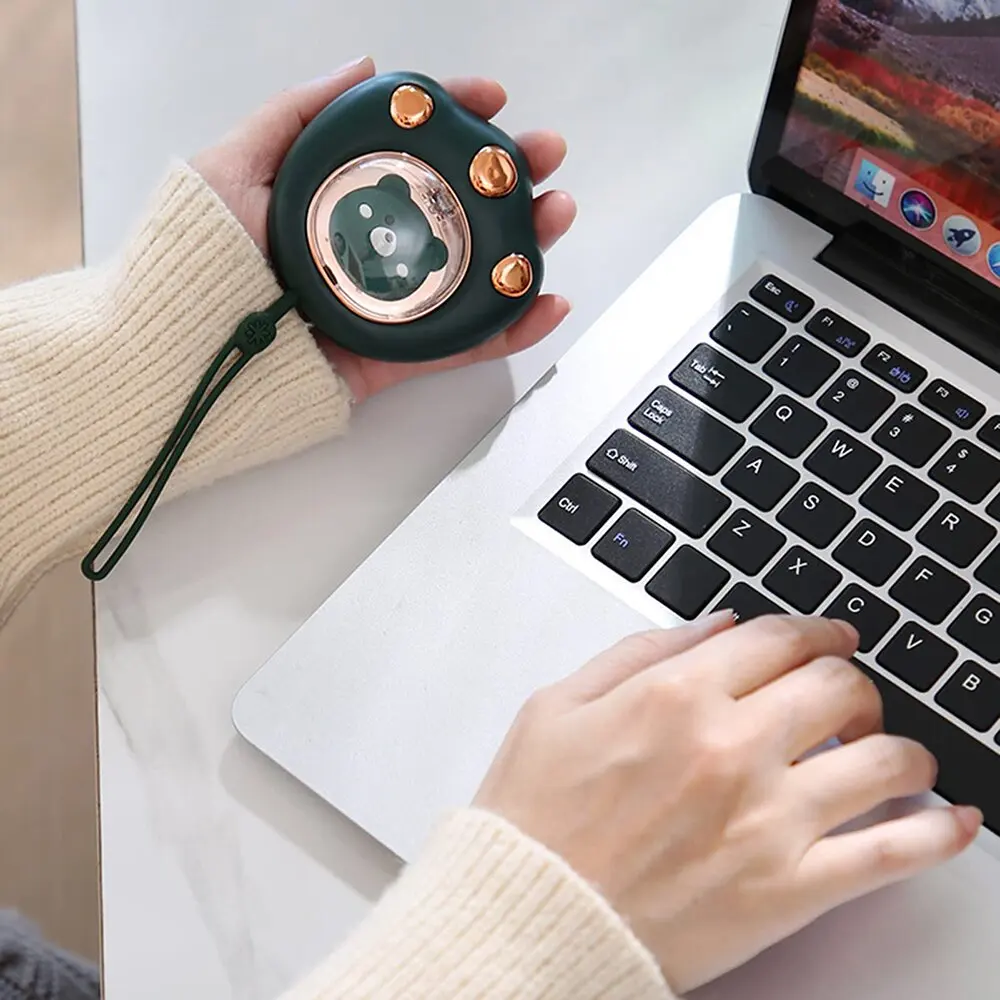 Small Cat Paw Personal Portable USB Charging Cordless Smart Warmer Heater For Hand Winter Home Office Travel With RGB Lighting