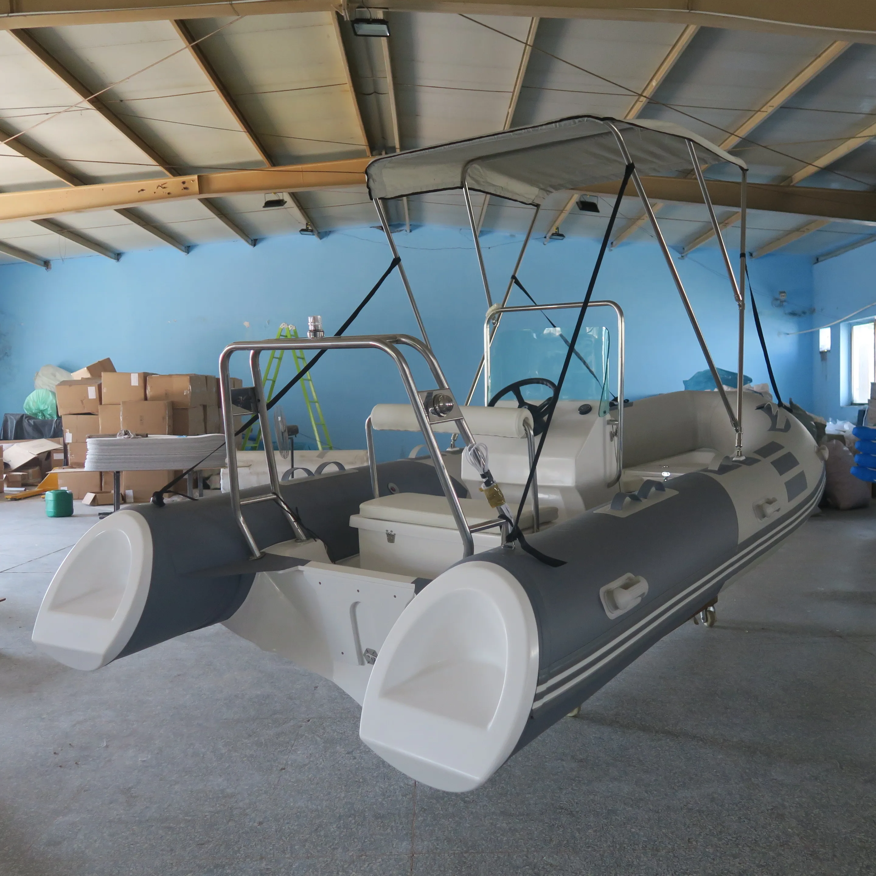 2024 The  cheap luxury boat yacht fiberglass RIB-470 center console boat