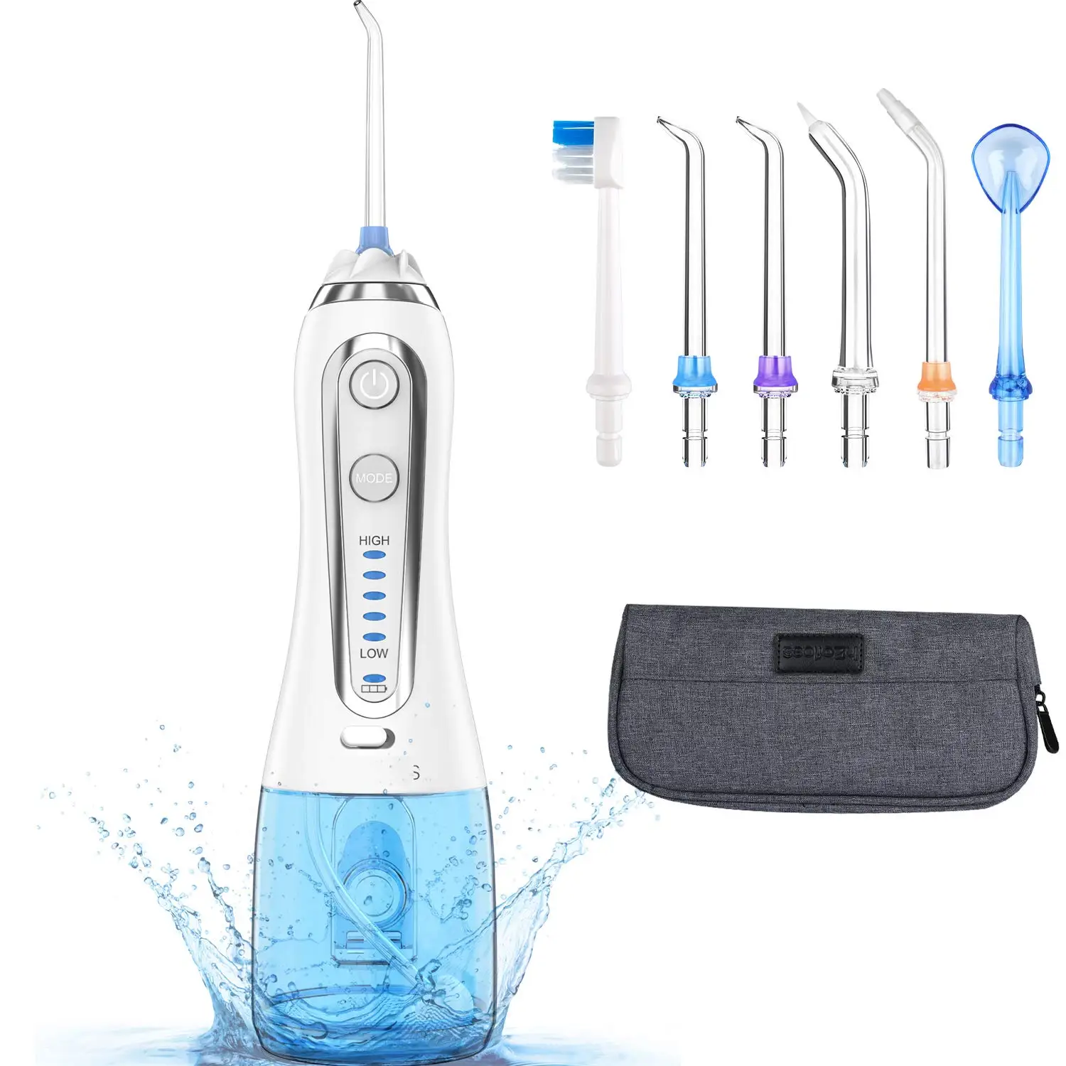 H2ofloss Cordless Water Dental Flosser With 5 modes Rechargeable Water Flosser  IPX7 Waterproof Portable Oral Irrigator