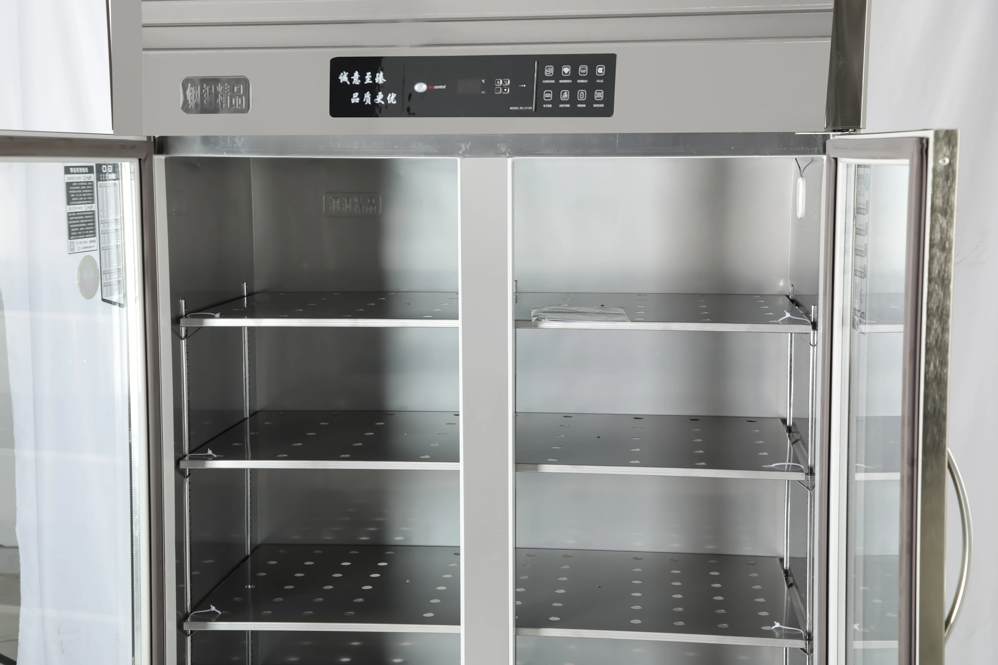 Automatic High Quality Single Temperature Freezer Air Cooling 2 Door Upright Chiller Commercial Vertical Refrigerator