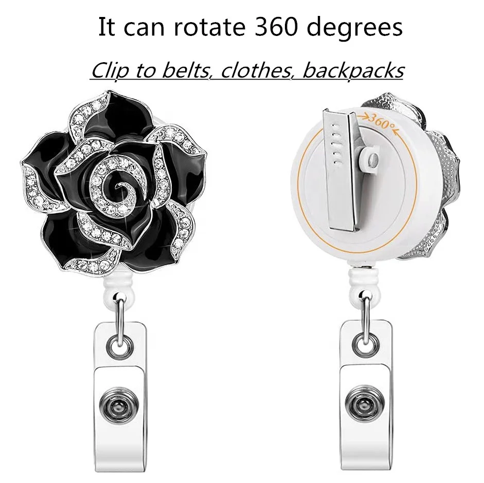 Medical Bling Retractable Badge Holder Pull Reel Badge Reel Alligator Clip