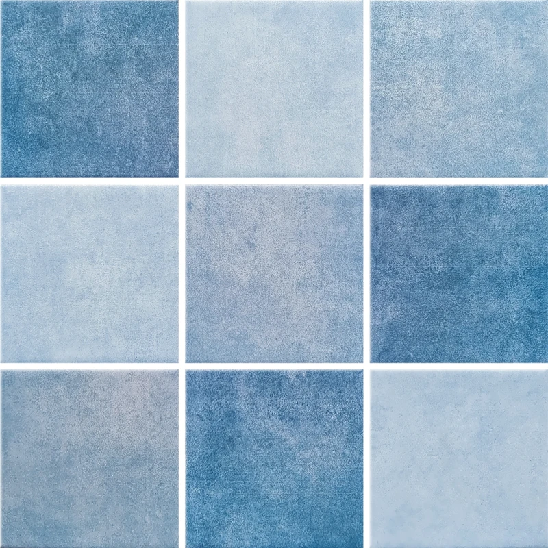 97X97mm Blue Mosaic Swimming Pool Tile Mesh Ceramic Bathroom Spa View Pool Mosaic Porcelain Tiles