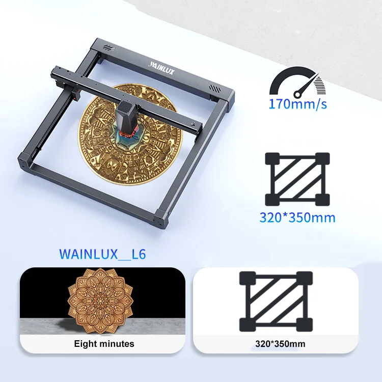 Desktop Carving Laser Engraving Cutting Machine DIY 3D Laser Mini Home Printer Engraver Plastic Acrylic PCB PVC Bamboo Carving