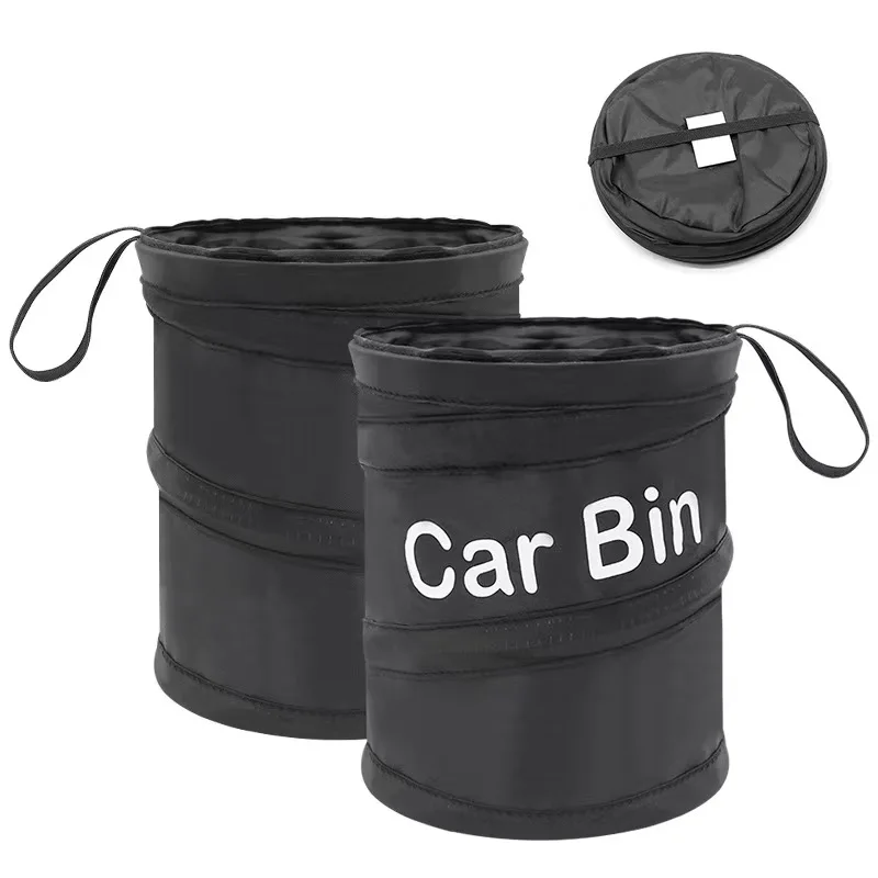 Creative foldable multifunctional hanging car trash can, car storage bin, chair back storage bag