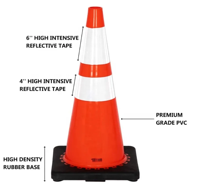 road obstacle roadway safety reflective band foldable triangle school small plastic traffic and security cones 30inches 750 mm