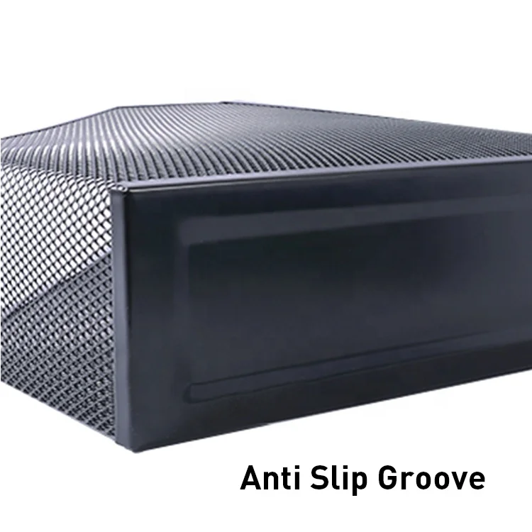 FOSKA Rustic Black and Silver Finish A4 Vertical File Organizer for Storing Office Documents Magazines or Books File Folders