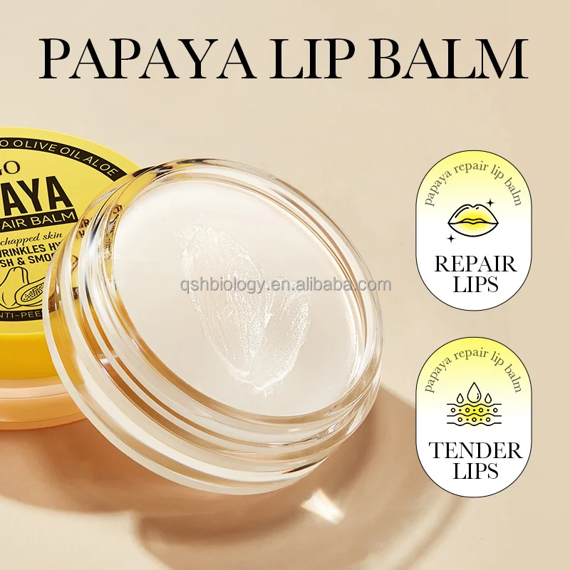 Custom Logo 6g Lips Soothing Moisturizing Balm Lip Wrinkles Reducing Papaya Lip Repair Balm