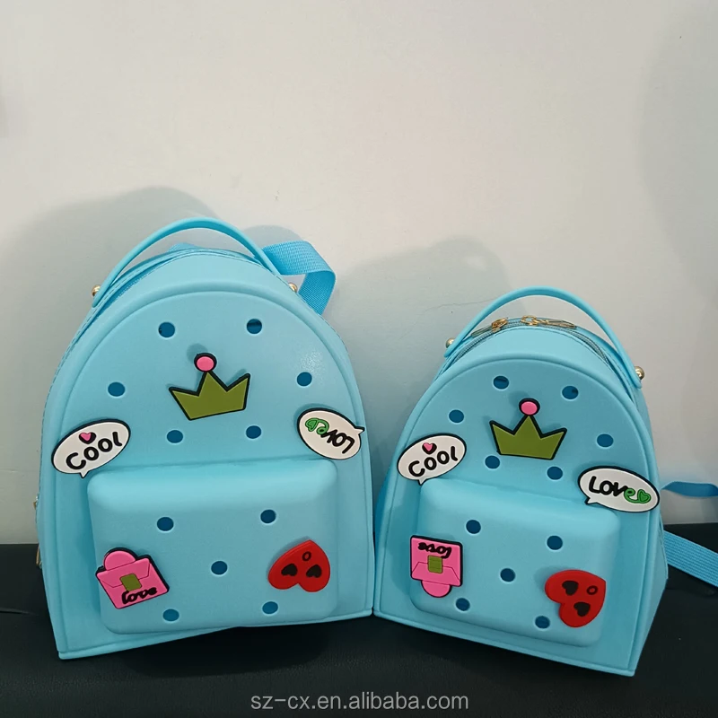 women kids fashion cute creative cartoon bogg eva back pack diy charm handmade bookbag backpack