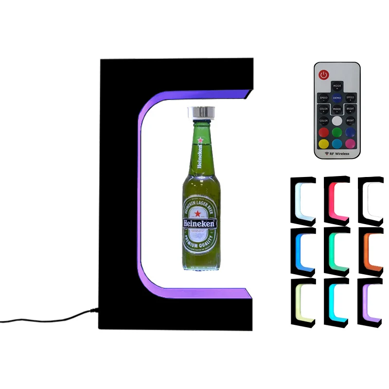 New Acrylic Display Advertising Magnetic Levitating Wine Beer Bottle Display Stand Magnetic Floating Bottle Display Stand