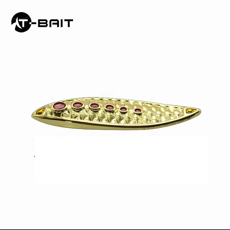 Wholesale in stock sea fishing  zinc alloy long-range metal spoon lure with red dot hard bait leech