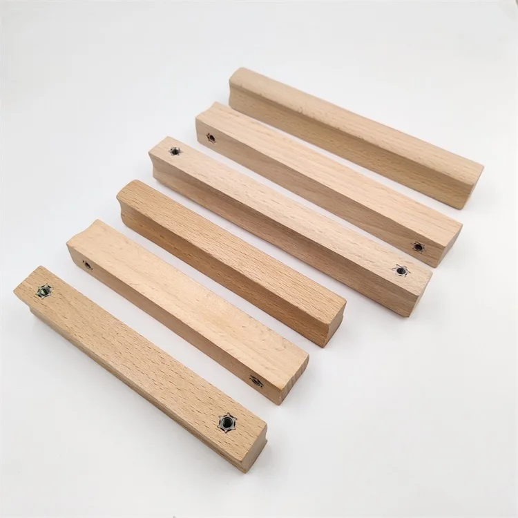 12cm  15cm Cabinets Wardrobe Wooden Handles Solid Wood Drawer Handle Pulls Beech Wooden Door Handle