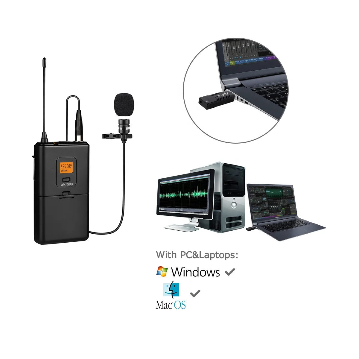 OEM оптовая продажа с фабрики беспроводной микрофон приемником K031B конденсаторный капсула электретный