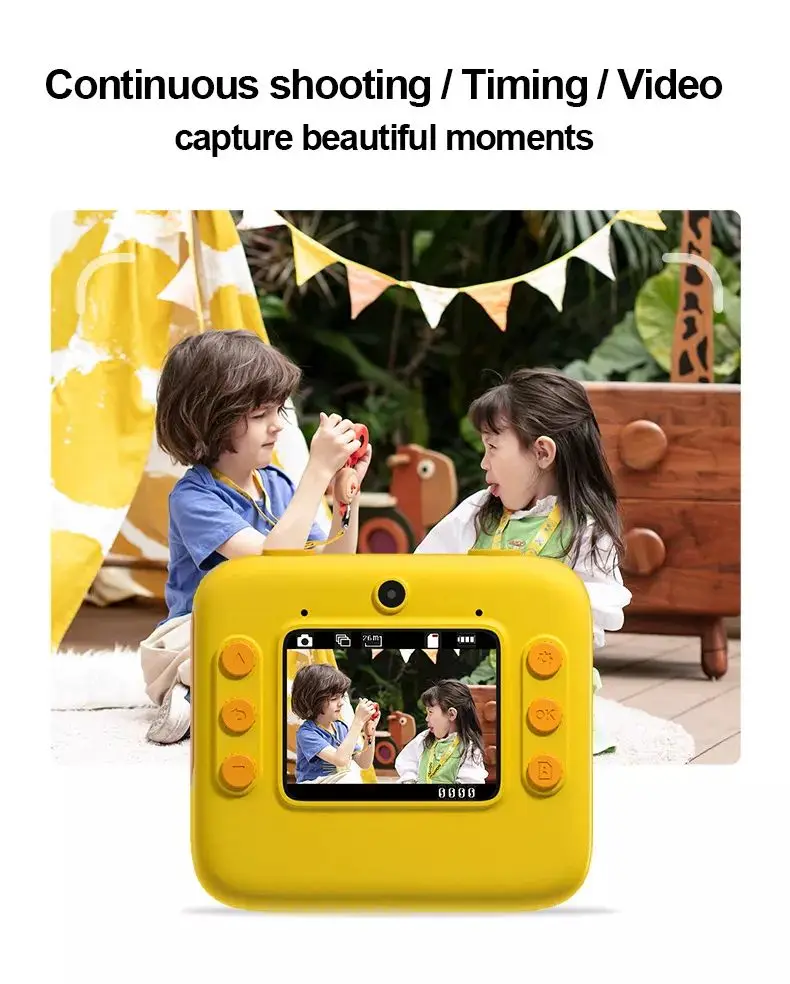 Kids Instant Print Camera For Baby Boys Girls 1080P HD Mini Camera With Thermal Photo Paper Toys Digital Camera Gifts Toys
