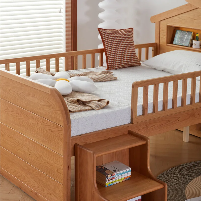 Treehouse Storage Modern Design Safety Baby Beech Wooden Bedside Bed Cot