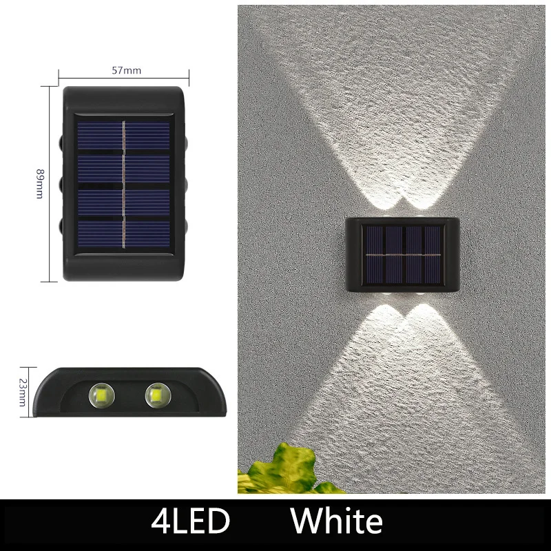 Solar Waterproof Wall Washer Lamp Up and Down Fence Decor Wall Stair Light Outdoor Solar Light For Deck And Step