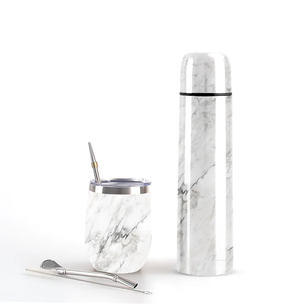 Mate Cup 304 Stainless Steel Double Wall 8 oz Argentine Yerba Mate Gourd With Straw and Cleaning Brush