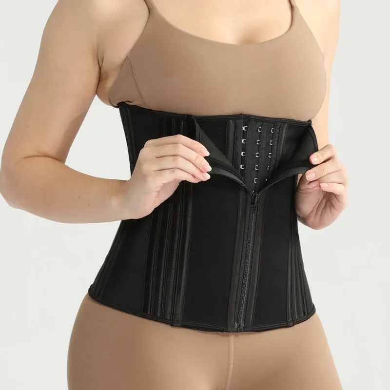 Faja Colombian Latex Korset Waist Cincher Girdle Tummy Control Slim Body Shaper 31 Steel Boned Invisible Hook Waist Trainer