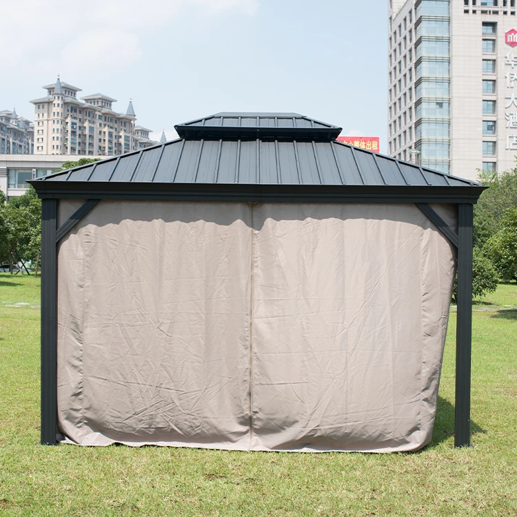 Usados 10X10 12 14 Ft Custom Fabric Colour Prefab Pavilion Shalter Iron Aluminium Garden Gazebo Tent Outdoor