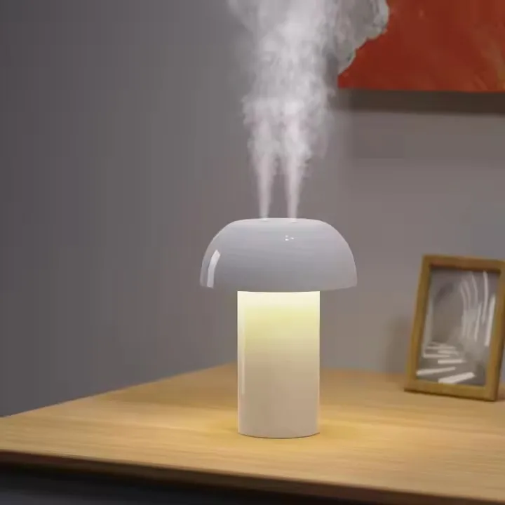 Creative Mushroom Light Ultrasonic Humidifier USB Portable Touch Control Night Light Aromatherapy Machine With Double Spray
