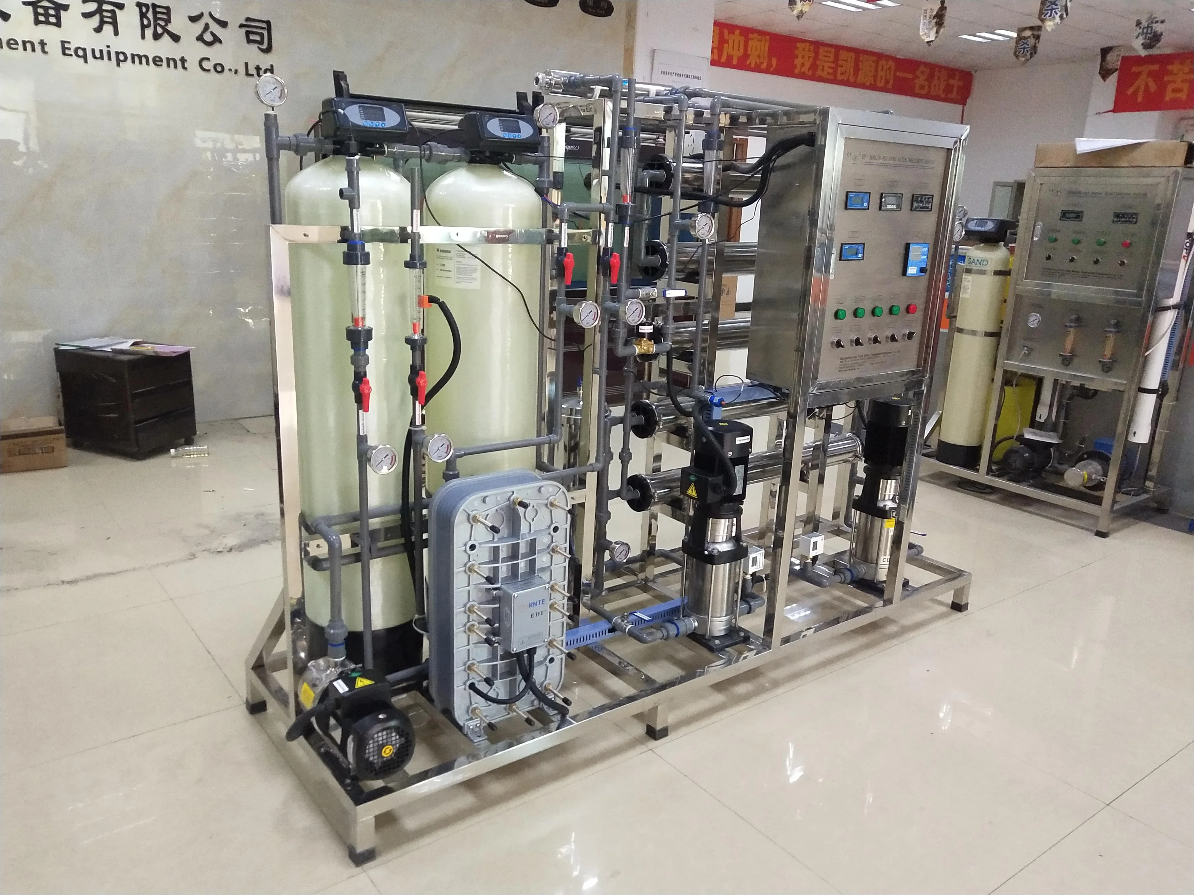 500lph Two Stage Ultrapure Ro EDI Purification Treatment System For Electronic Semiconductor/Hemodialysis