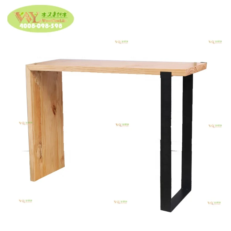 105 cm Height Custom Solid Wood Bar Table For Coffee Shop  / Solid Stave Oak Wood Coffee Bar Table