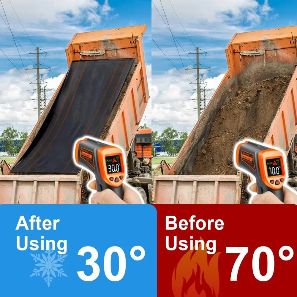 Heavy Duty Dump Truck Tarp with Vinyl-Coated Fabric Pockets Applied on Tarp System