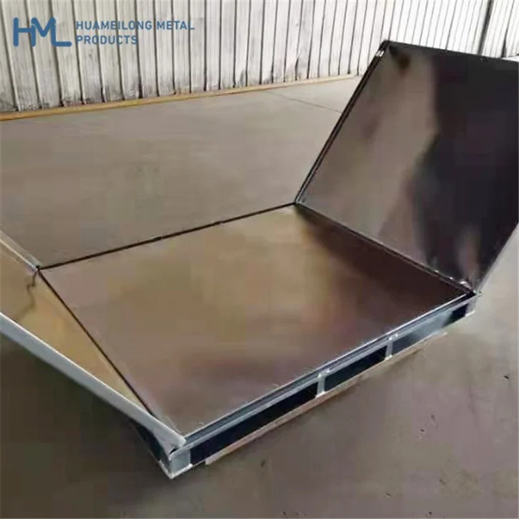 Stacking folding synthetic rubber transport and storage steel metal crates