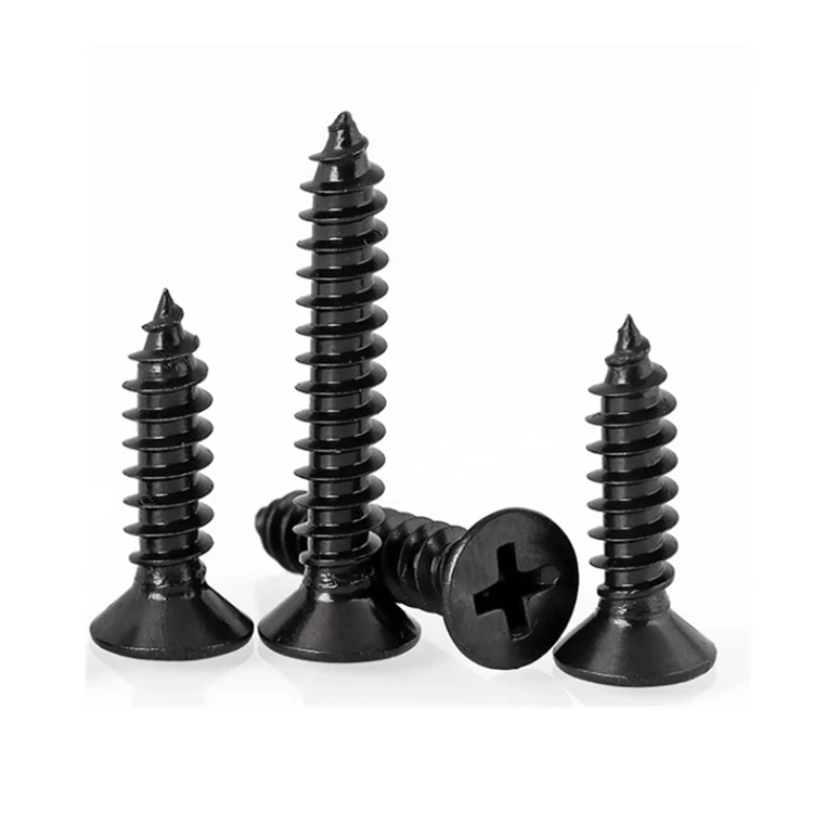 M1.6 M1.7 M1.8 M2 M2.2 M2.3 M2.5 M2.6 M2.8 M3 M3.5 M4 Black Steel Phillips Flat Countersunk Head Self Tapping Screws