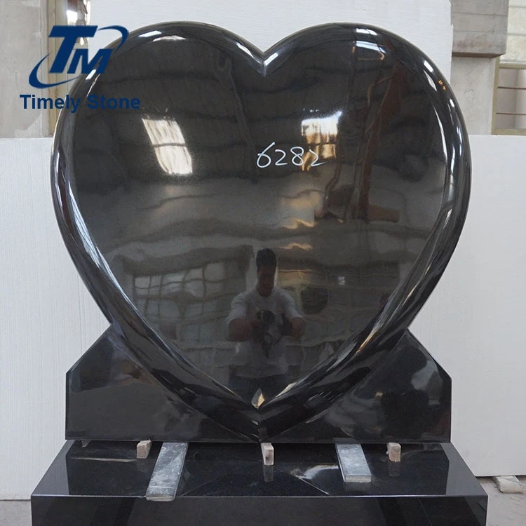 
High Quality Double Angel Double Heart Headstone Monuments With Rose Carving 