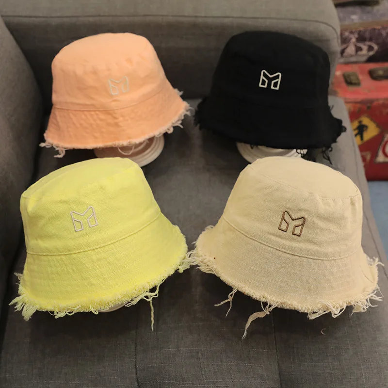 Spring Autumn Anti UV Sun designer custom blank vintage cotton denim baby kids bucket hats