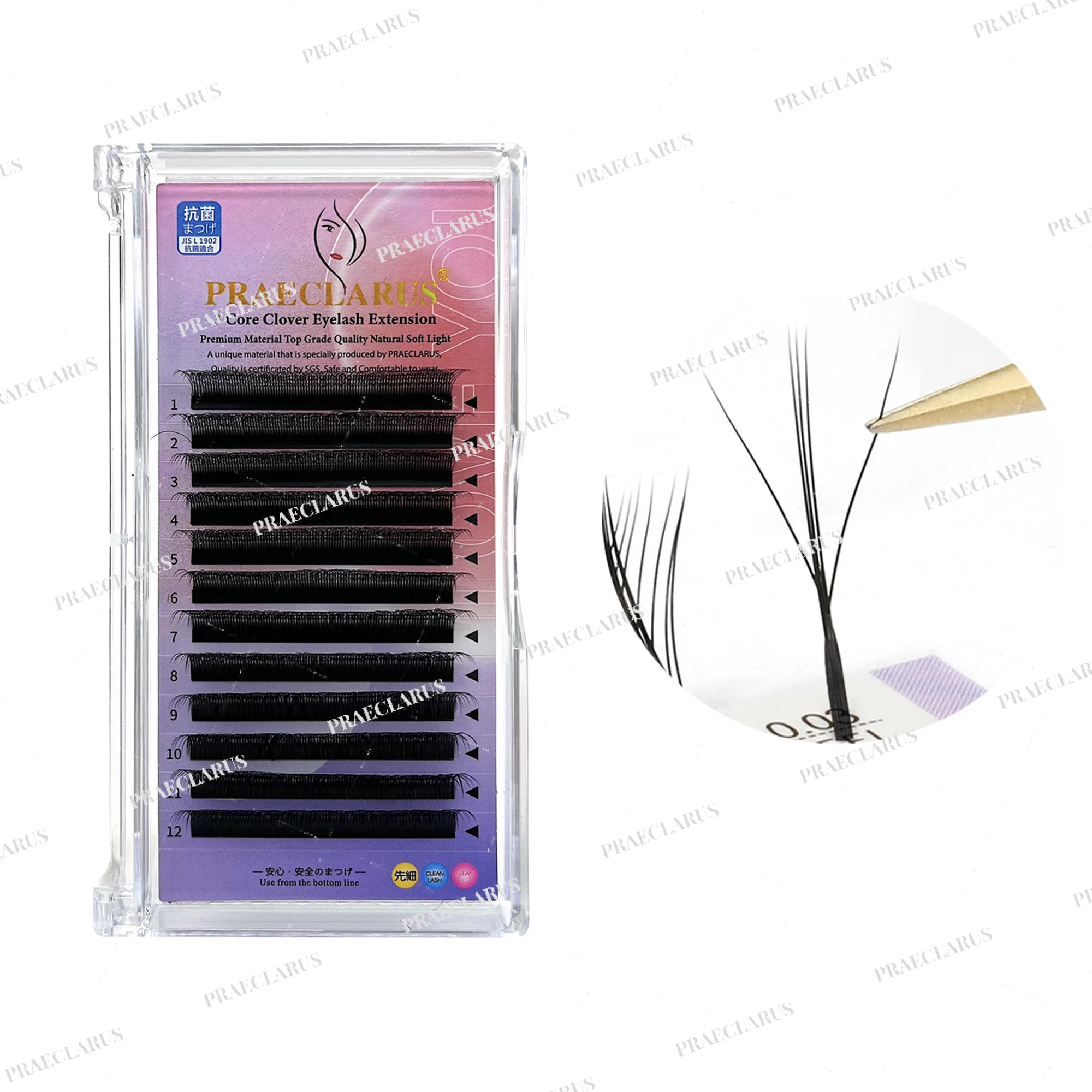 Factory Price Premium Premade Volume 3D W Lashes Clover Lashes Fluffy 3D 4D 5D 6D W fairy lashes Eyelash