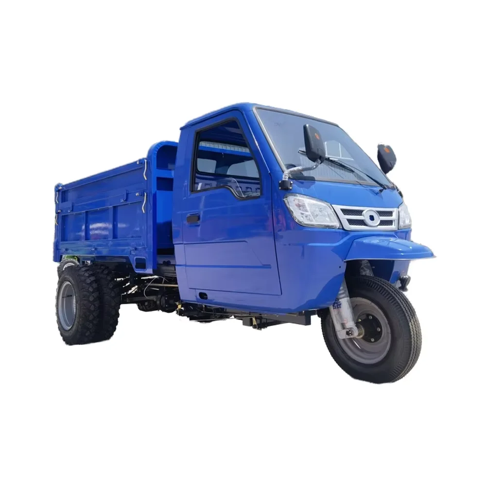 Трехколесный велосипед Tuk-tuk с сертифицированным ЕС дизельным двигателем закрытые двойные задние шины роскошные кожаные сидения