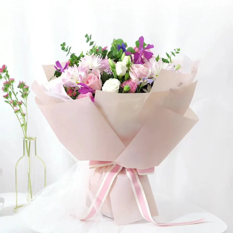 
20sheets/Bag 60*60cm floral waterproof gift paper wrapping tissue cellophane wrapper flower paper 