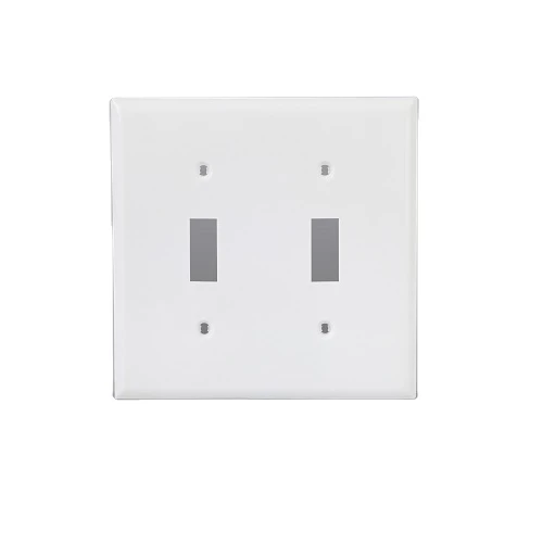 High-quality Home Simplicity Security 2 Gang Toggle Switch Plastic Wall Plate