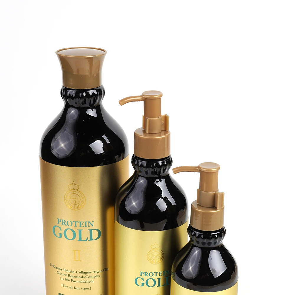 Salon Use 1000ml Brazilian keratin protein treatment hair straightening gold protein for Arabic Africa Hair
