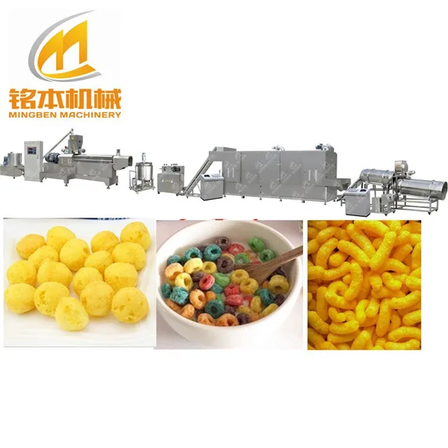 Air Stream Grain Puffing MachineFactory price corn rice puff snack extruder rice ball forming making production line