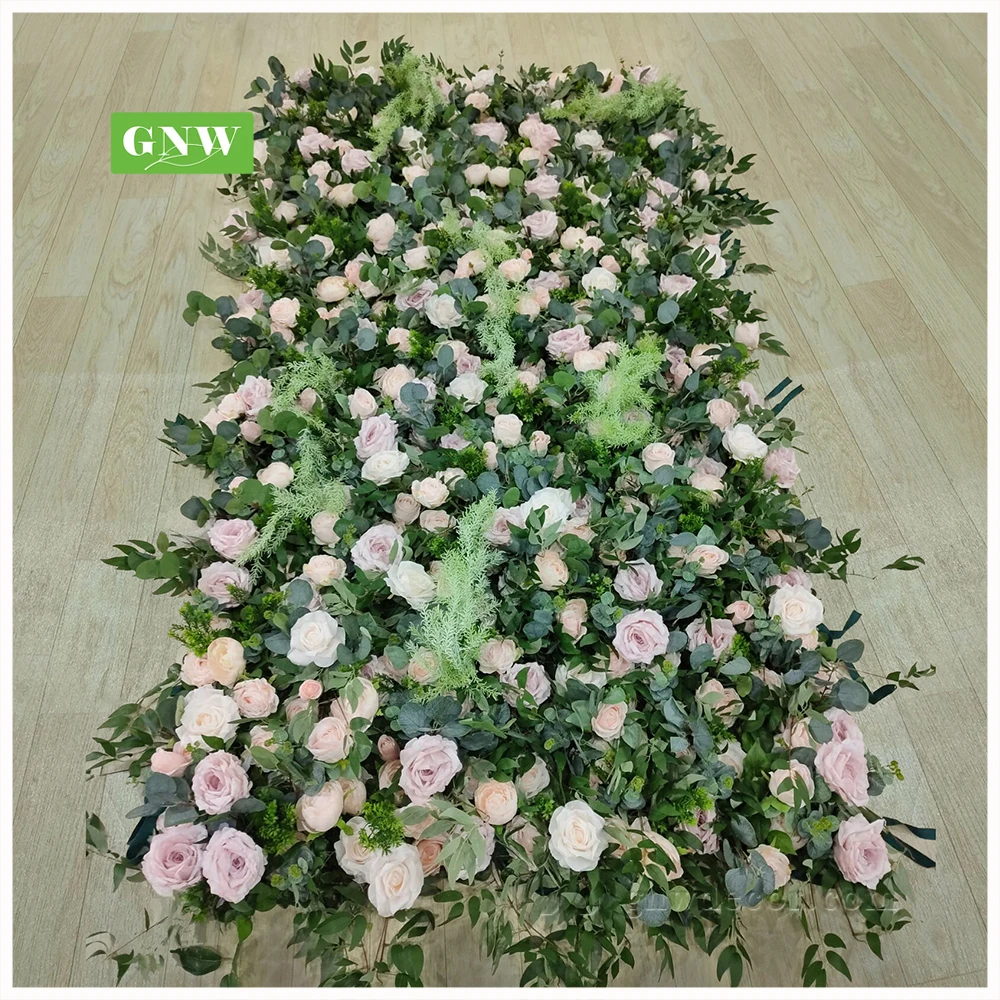 GNW New 3D effect cloth back flower wall beautiful ivory walls with orchids and leaves