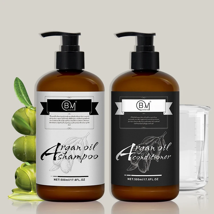 In stock fast delivery natural organic hair shampoo and conditioner set private label with argan oil