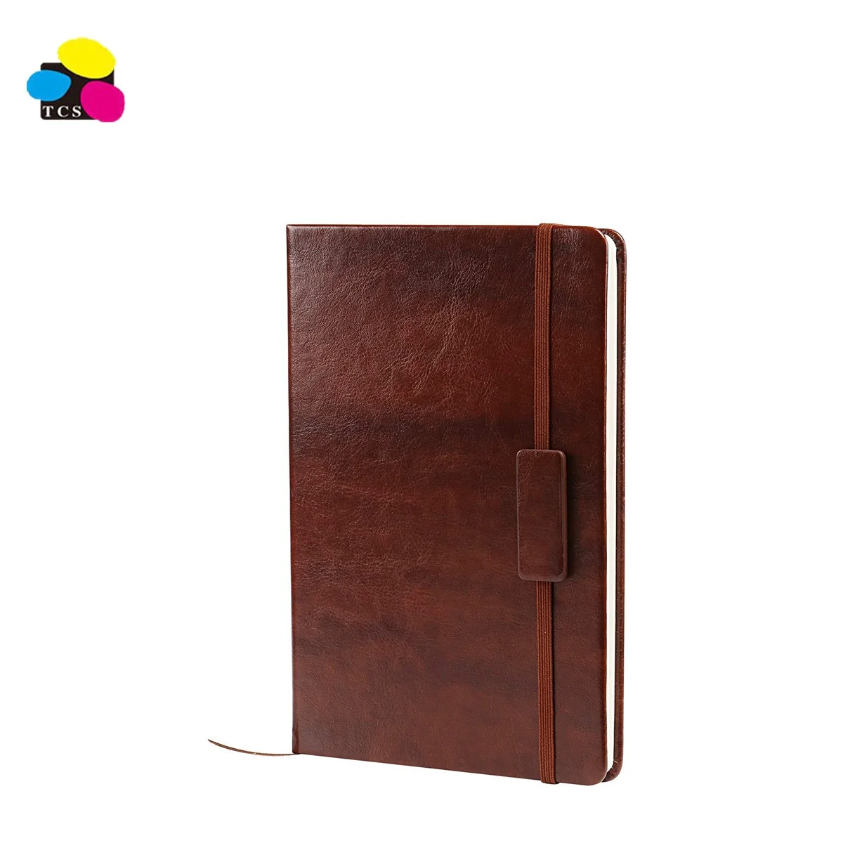 
Chinese Manufacturer A5 Classic Ruled Leather Hardcover Writing Notebook Journal Diary with Elastic Closure and Expandable Paper 