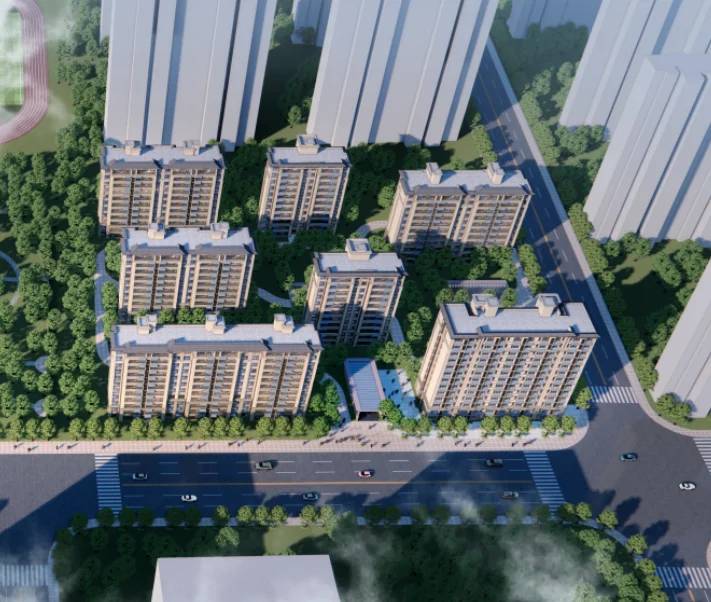 3d rendering building photo for sponge city design and building solution and planning with air view and night view photos