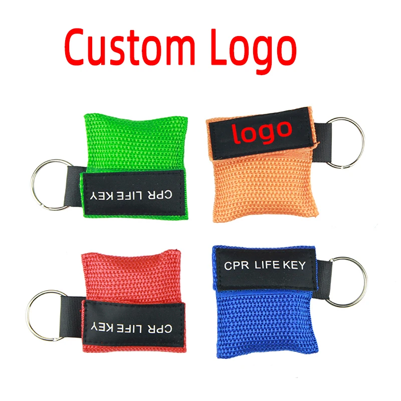Лидер продаж, карманный набор для тренировки масок, брелок с односторонним клапаном для оказания первой помощи или обучения AED, с пользовательским логотипом и цветным младенцем