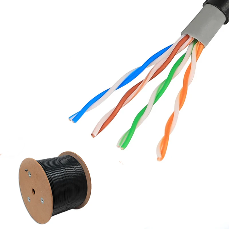 High quality customized hot sale Outdoor unshielded waterproof cat5e cable 23awg lan cat5e cable
